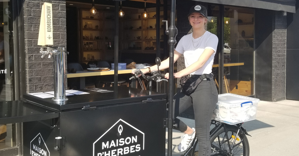 Le café-vélo de la Maison d’Herbes. Le premier « vélo de cuisine » à obtenir un permis de la Ville de Drummondville